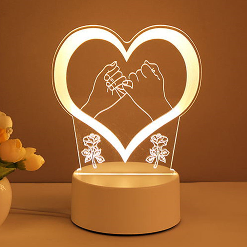 Heart w 2 hands inside holding each other's pinkie fingers LED light, table lamp , valmetines, Tartarian Treasures & Trinkets 