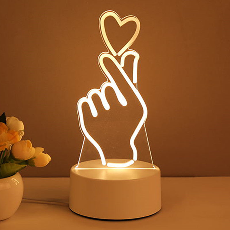 3D Lamp Acrylic USB LED Night Lights Neon Sign Lamp -Valentines Day