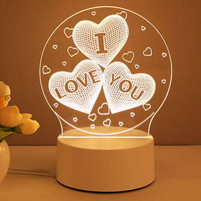 Valentine's gift,' I love you',  3 heart baloons LED light, clear w white , plug in, Tartarian Treasures  & Trinkets 