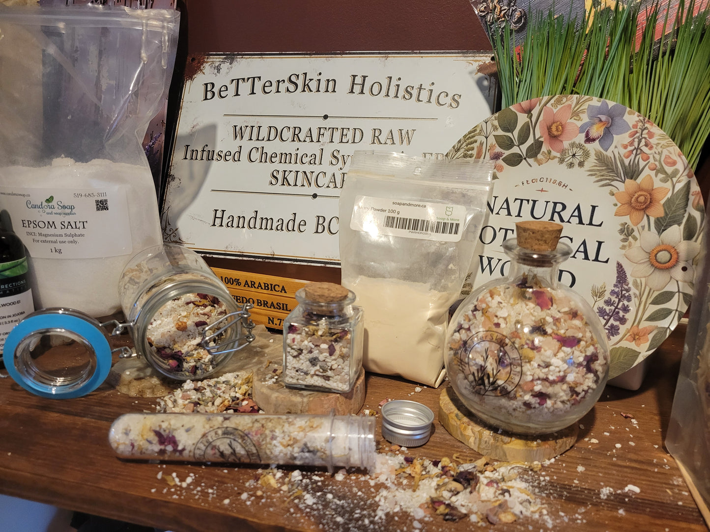 4pc Colloidal Oatmeal-Botanical Himalayan,Dead Sea, Celtic Sea, Epsom Salt  BATH SALTS-BeTTerSkin Holistics