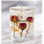 Dried flower, clear gel wax container candles- Tartarian Treasures  & Trinkets 