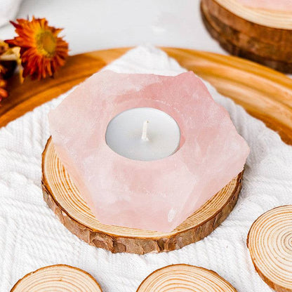 Natural Stone-Crystal  Gemstone Tealight Candle Holders-High Quality Earth Mined Gift - Tartarian Treasures & Trinkets