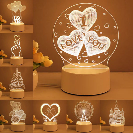 Valentine's gift,' I love you',  3 heart baloons LED light, clear w white , plug in, Tartarian Treasures  & Trinkets 