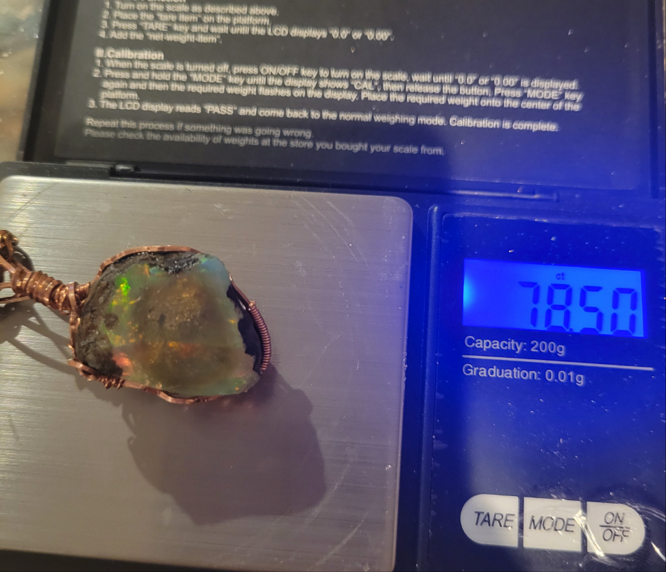 Ultra RARE- 75ct Large  Rough Raw Ethopian Opal Handmade Copper Pendant w Matching 5mm Chain- VERES Celtic Designs Original - Tartarian Treasures & Trinkets