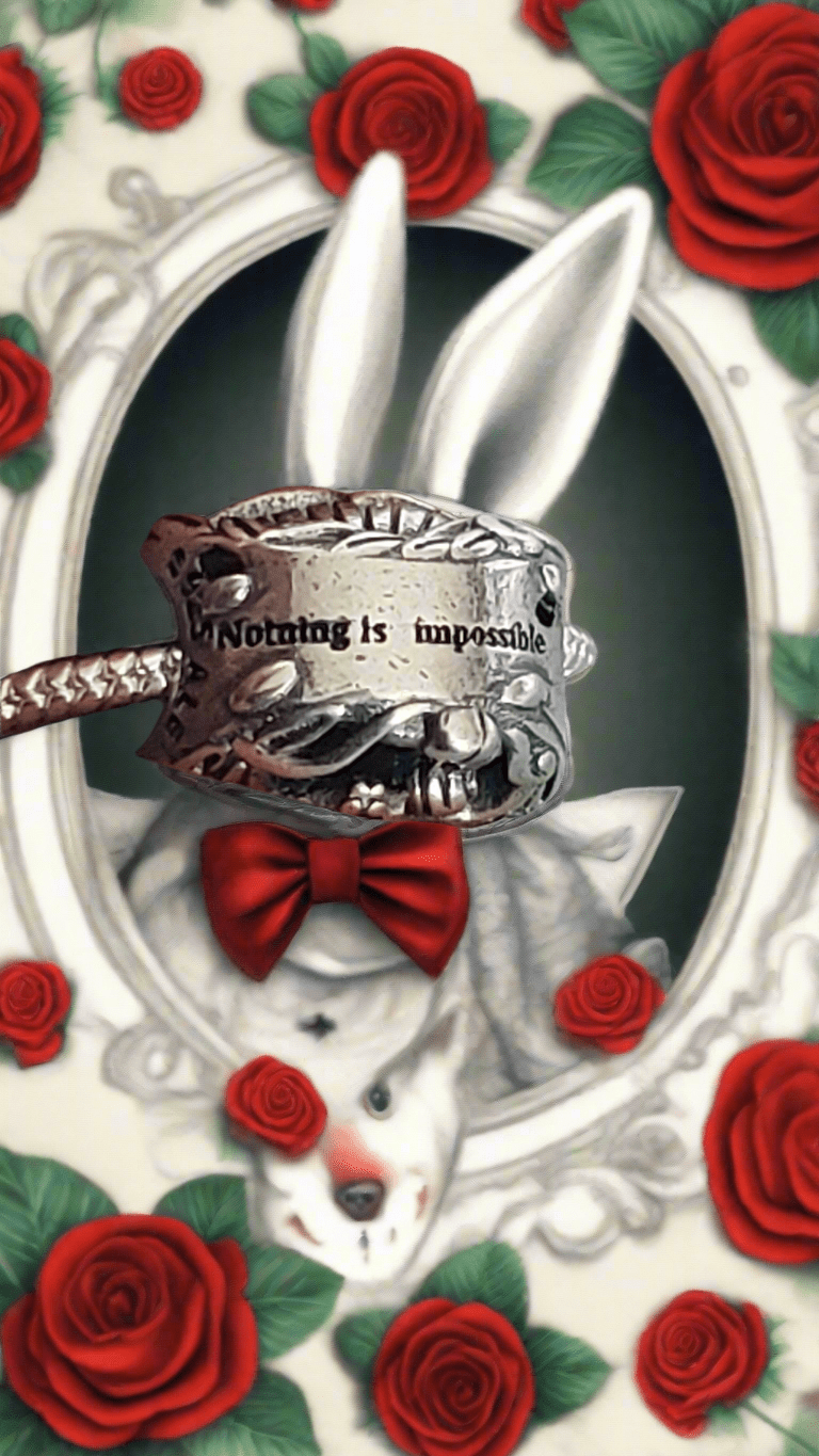 Readable Text on bottom of Caterpillar Alice in wonderland 925 silver charm- "Nothing is Impossible"