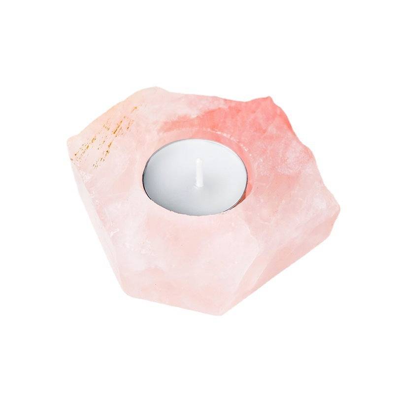 atural Stone gemstone  candle holders 5inch wide 1 inch tall- rose Quartz-Tartarian Treasures & Trinkets