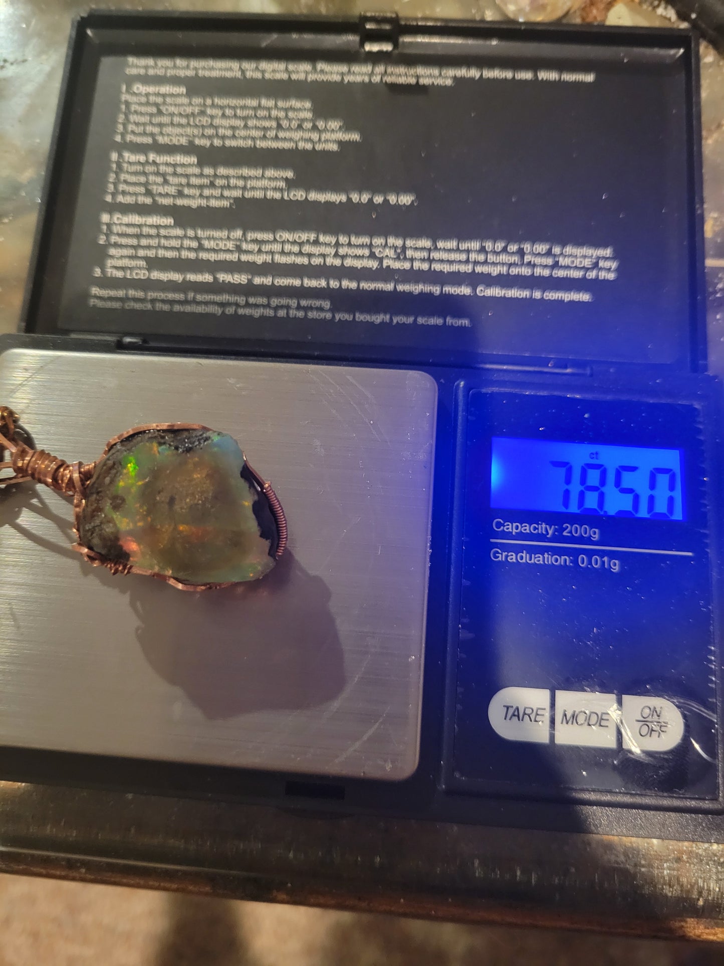 Ultra RARE- 75ct Large  Rough Raw Ethopian Opal Handmade Copper Pendant w Matching 5mm Chain- VERES Celtic Designs Original - Tartarian Treasures & Trinkets