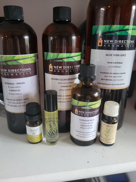 Shows ingredients for 10ml glass roll on bottle of
 BetterSkin Holistics  Wildcrafted  Botanical Raw Infused Skin Calming  Body Oil -Moringa Oil, Jojoba Oil, AloeVera Juice, Essential Oils Of Chamomile, Lavender, Bergamot 
Chemical Synthetic  & Detergent FREE  eczema , psoriasis,, dry, effective skincare