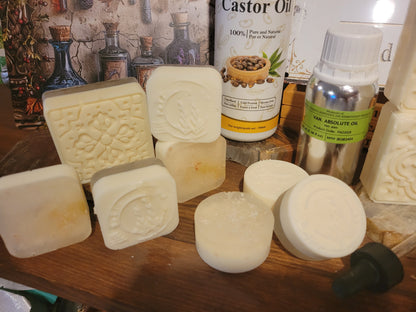 Old World Resin Soaps-Beef Tallow & Castor Oil-Sandalwood, Amber or Vanilla Absolute Resins